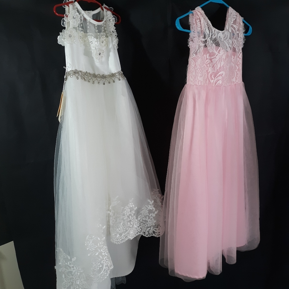 Miniture bride  and flower girl dress.
